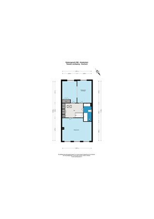 Plattegrond - Keizersgracht 584-586, 1017 EN Amsterdam - 216_216_Keizersgracht 586 - Amsterdam - Tweede verdieping - Voorkant - 2D.jpg